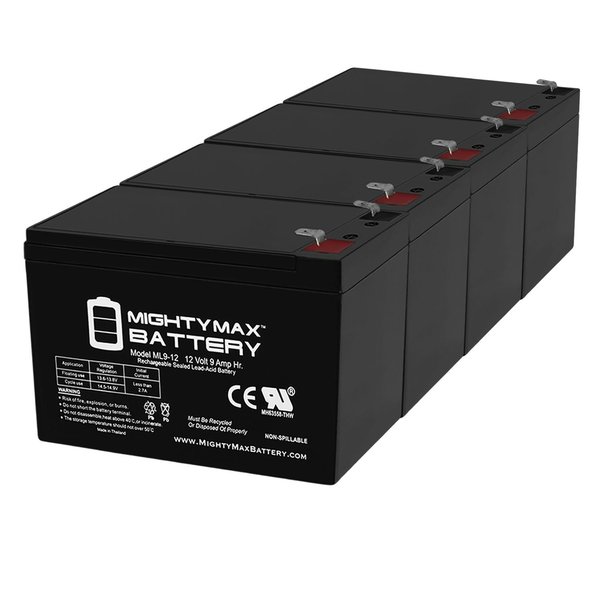 Mighty Max Battery 12V 9AH Replacement Battery for APC / UPS BATTERY RBC110 RBC24 RBC17 - 4PK MAX3433585